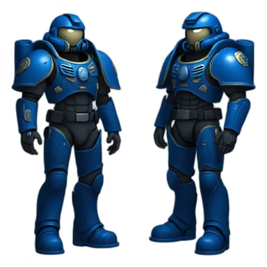 Space marine in blue full body sticker