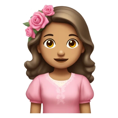 Niña de primera comunión con unas rosas en las manos  sticker