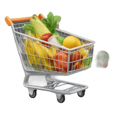 supermarket trolley with food sticker