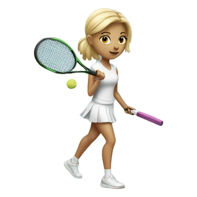 Blonde girl playing tennis  sticker