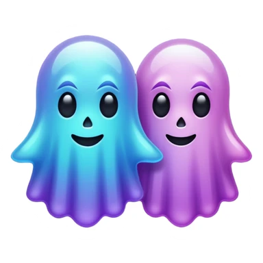 glitter cian and purple ghost sticker