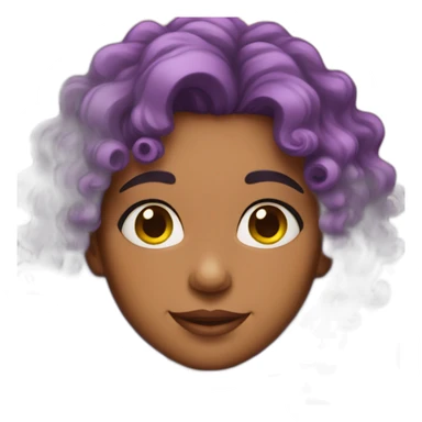 ella with curly rainbow hair sticker