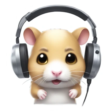 Sad hamster wearing gaming headset crying sticker