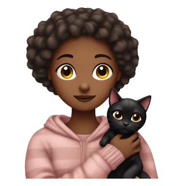 Girl Cozy with black cat sticker