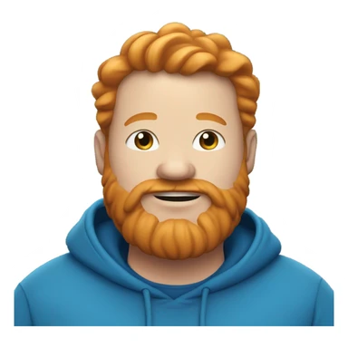 Fat ginger man with beard in blue hoodie sticker