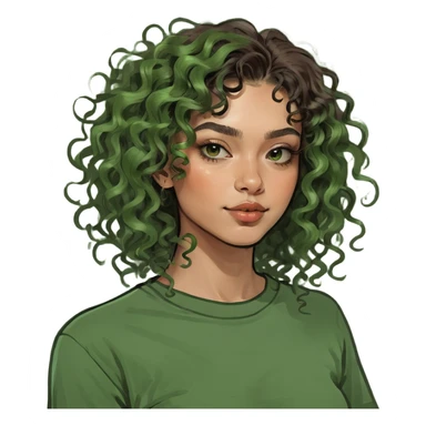 Una chica crespa con balayage  sticker