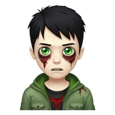 Boy zombie with black hair sticker
