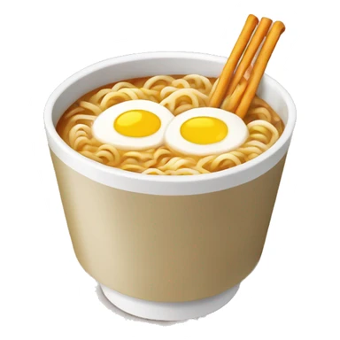 Cup of ramen with a soda sticker
