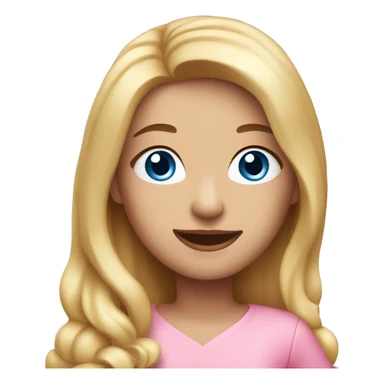 Woman with long blonde hair and blue eyes holding a pink birthday cake  sticker