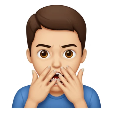 Biting nails scared  sticker