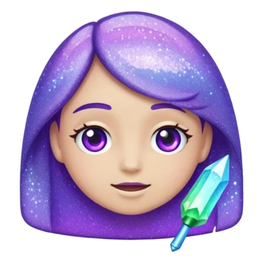 Glitter Purple and Cian bye sticker