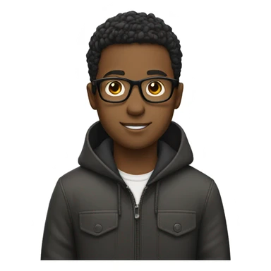 boy with glasses and car sticker