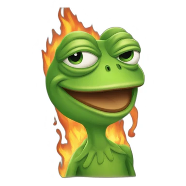 pepe the frog with fire sticker