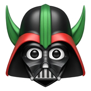 darth vader helmet elf ears christmas sticker