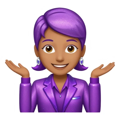supervisor wearing glitter purple glittery clothes sticker