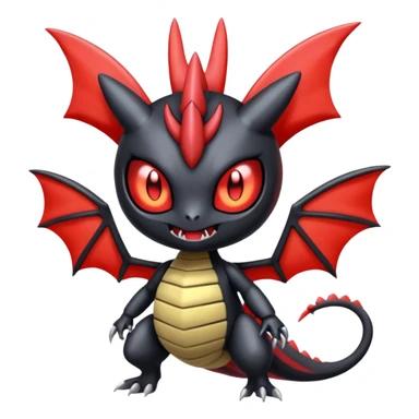 Spooky scary dark evil gloomy Meloetta-Giratina-Noibat-Pokémon-Fakémon-fusion-hybrid-creature sticker