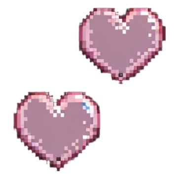 two hearts pixel art sticker