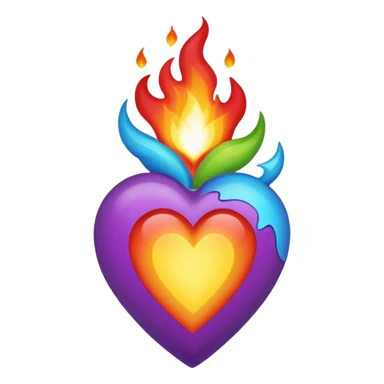 Make flaming hearts in all colours sticker