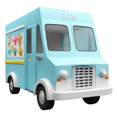 papercraft, 2026 pearl-blue ice-cream step van sticker