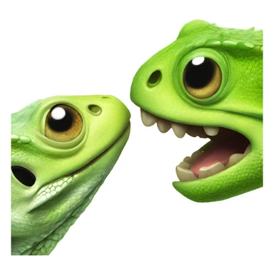 Two lizards licking a lime in the light sticker