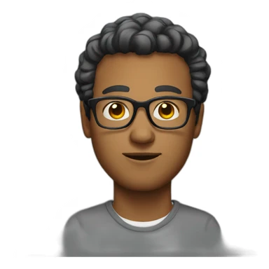 Bold man with glasses  sticker