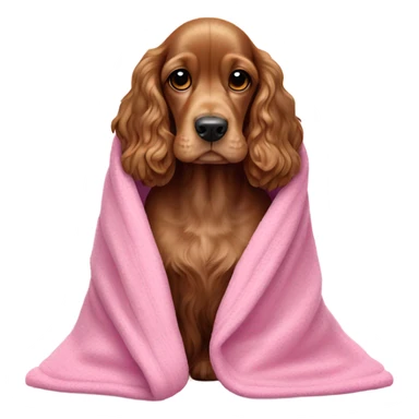 english Cocker spaniel in a pink blanket sticker