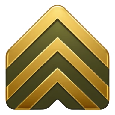 The "Member Chevron"
Concept: A single, simple military chevron (the "V" shape, like a Private First Class stripe).

Color: A gold or white chevron on a dark olive-green or gritty gray background. sticker