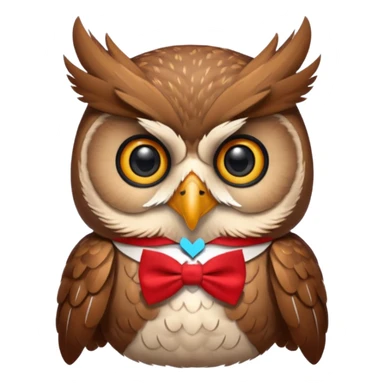 cool happy owl with bowtie on head  sticker