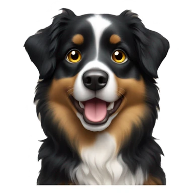 Gold Moon Small black australian shepherd dog sticker