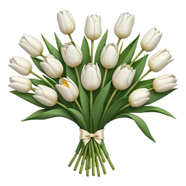 White tulips bouque sticker