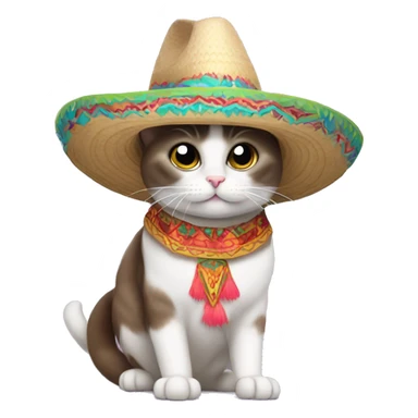 snowshoe cat wearing a sombrero  sticker