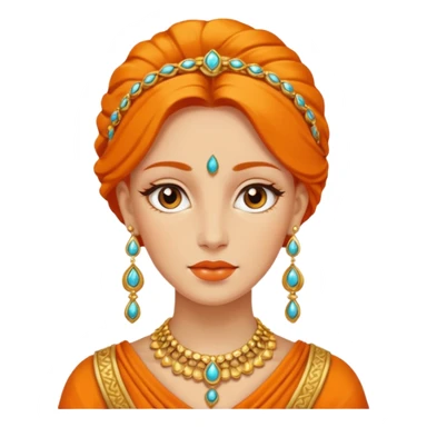 Ancient orange Women with Earrings sticker