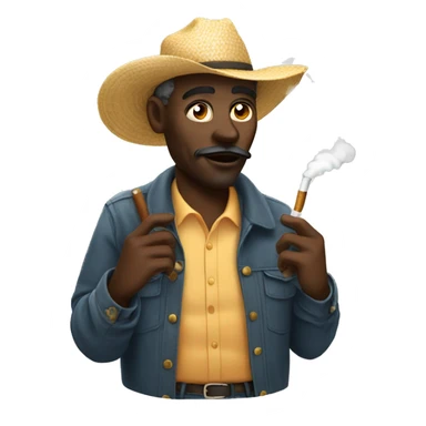 Black farmer smoking a cigarette  sticker