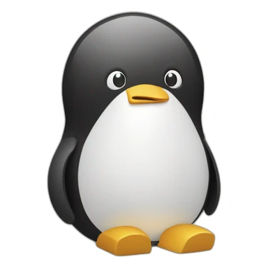 Pingouin qui montre son ordinateur de jeu sticker