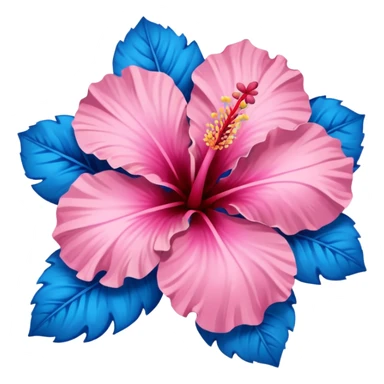 Pink and blue hibiscus  sticker