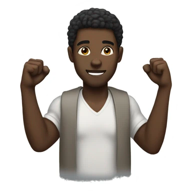 Black man with his fist raised sticker