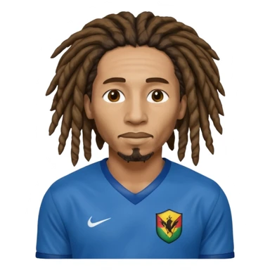 bob marley with blue jersey sticker