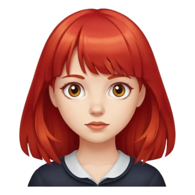 menina de franja, com o cabelo vermelho  sticker