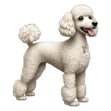 Dog poodle miniature full-height sticker