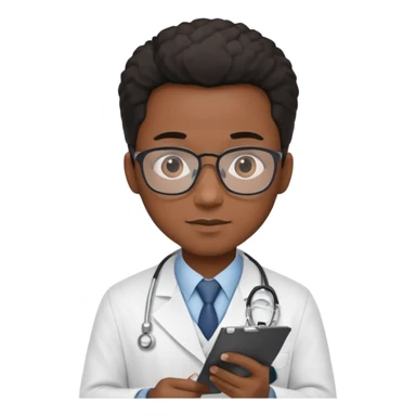black doctor making checklist sticker