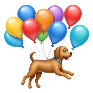 dog shaped flying balloons sticker