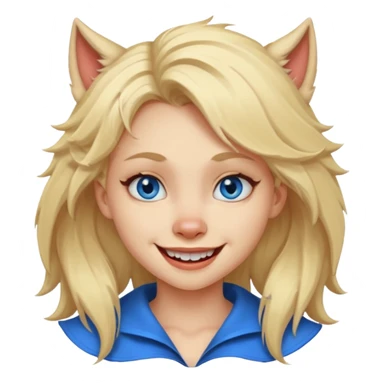 Werewolf blode girl with a smile sticker