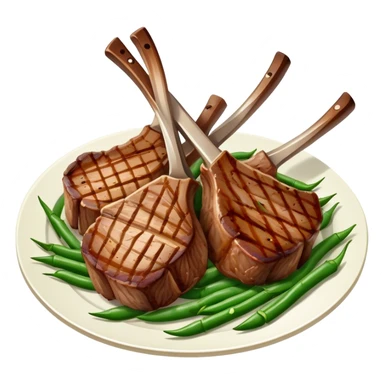 Lamb chops and green beans  sticker