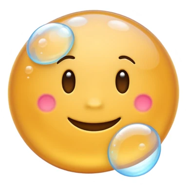 the word 'bubble' in a rounded, soft, and shiny text style emoji sticker