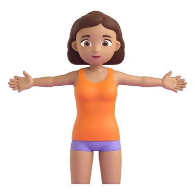 Slightly increase the volume of the upper body of the girl, significantly spread them apart from each other, make the skin color the same for both characters, keep the cartoonish 3D style. sticker