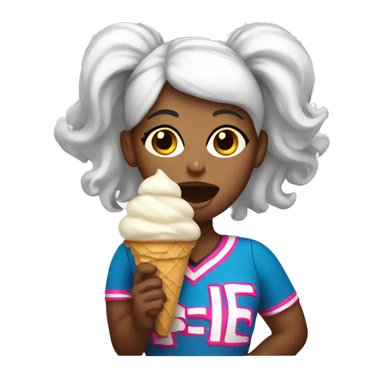 Cheerleader eating ice cream  sticker
