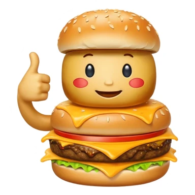 Thumbs up with the cheeseburger on it sticker