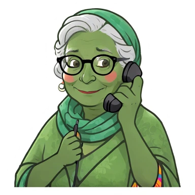 Grandma talking onbthe phone sticker