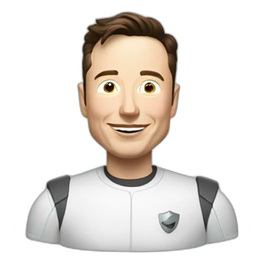 Elon Musk qui met son doigt sur son front sticker