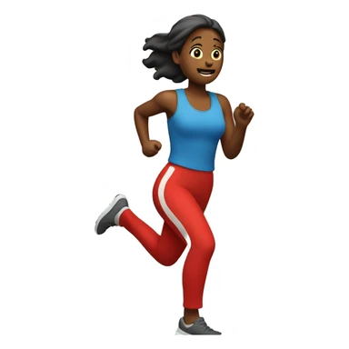 woman running with red trail behind sticker
